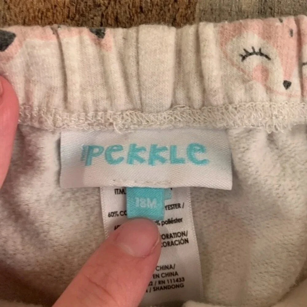 Pekkle Baby Girl Pants With Fox Faces - 18M